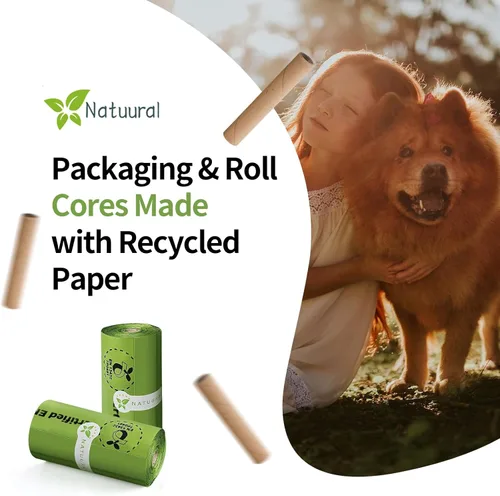 Miniatura 6 de Bolsas compostables certificadas para excremento de perro, 270 bolsas, 18 rollos, bolsas para excrementos para perros hechas de almidón de maíz