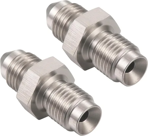 Miniatura 6 de Adaptador Conector de Ajuste de Manguera de Freno de Acero Inoxidable con Flare Invertido Macho 3AN a Macho 3/8-24