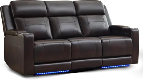Miniatura 11 de Sofá biplaza reclinable eléctrico con consola, sofá biplaza reclinable de doble motor con reposacabezas eléctrico/carga inalámbrica/luz
