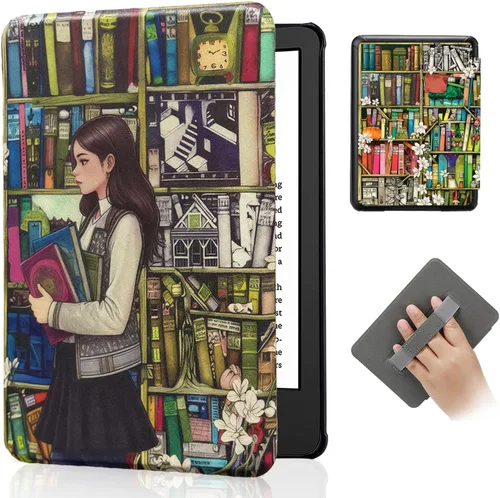 Miniatura 15 de SCSVPN Funda para Kindle de 10ª generación de 6 pulgadas (versión 2019, modelo J9G29R), funda de cuero de alta calidad ultra fina y ligera con Negro