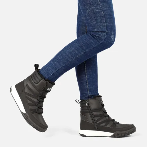 Miniatura 2 de STQ Botas de invierno para caminar para mujer, con cremallera, ligeras, acogedoras, botines con cordones
