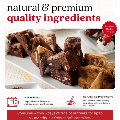 Miniatura 3 de David's Cookies Brownies surtidos en caja de cartón Disfruta de nuestros deliciosos, ideales para compartir bocadillos de brownie recién horneados