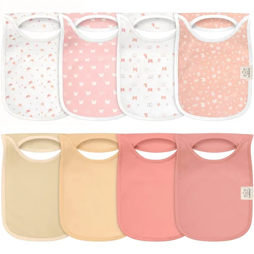 Miniatura 16 de KeaBabies Paquete de 8 baberos para bebé para niños y niñas, baberos sin botones para bebés que babean durante la dentición, recién nacidos, suaves