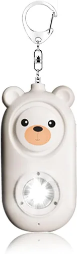 Miniatura 11 de Llavero de alarma de seguridad personal con luz LED, alerta de emergencia de 130 dB, diseño de oso recargable para mujeres, niños y niñas