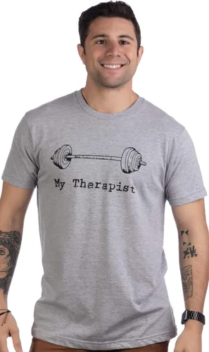 Miniatura 2 de My Therapist (Barbell) Camiseta divertida de entrenamiento para levantamiento de pesas, levantador de pesas, broma para hombre