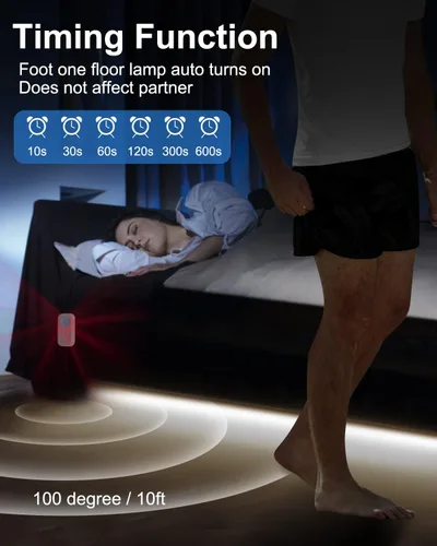 Miniatura 4 de Tira de luces LED con sensor de movimiento - Iluminación debajo del gabinete con adaptador de corriente, 6 niveles ajustables de brillo y Blanco frío