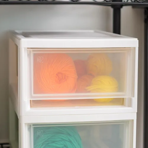 Miniatura 7 de IRIS USA Organizador de almacenamiento de cajones de plástico de 6 cuartos de galón, paquete de 2, unidad apilable con cajón deslizante