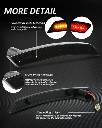 Miniatura 2 de Bestview Conjunto de luz de posición lateral compatible con MINI Cooper R55 R56 R57 R58 R59 R60 R61 2007-2015, luces de parachoques delantero ámbar