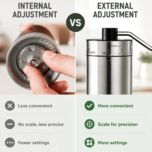 Miniatura 4 de Mini Manual Coffee Grinder with 40 Adjustable Settings, Ceramic Conical Burr, Portable Stainless Steel Hand Coffee Mill for Espresso, Pour Over