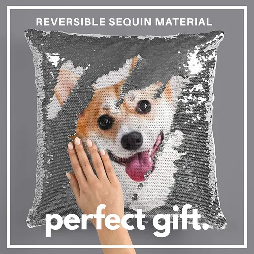 Miniatura 2 de Fundas de almohada personalizadas con lentejuelas Funda de almohada reversible personalizada para Navidad, cumpleaños o cualquier ocasión Regalo