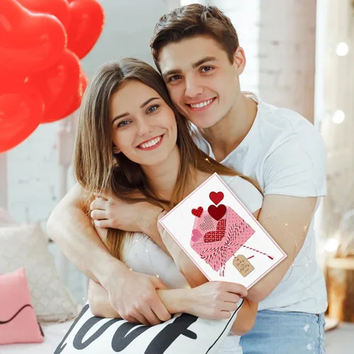 Miniatura 8 de FLYAB Tarjeta de San Valentín con sobre, corazones 3D, regalos para el día de San Valentín, cumpleaños, aniversario, tarjeta del día de la madre