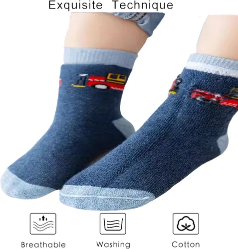 Miniatura 3 de Calcetines deportivos para niños, diseño de dinosaurios, 10 pares