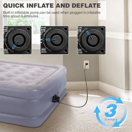 Miniatura 4 de UPWELL Colchón de aire inflable de tamaño individual con bomba incorporada Cama hinchable de confort Fácil y rápido de montar Soporte fuerte Dura