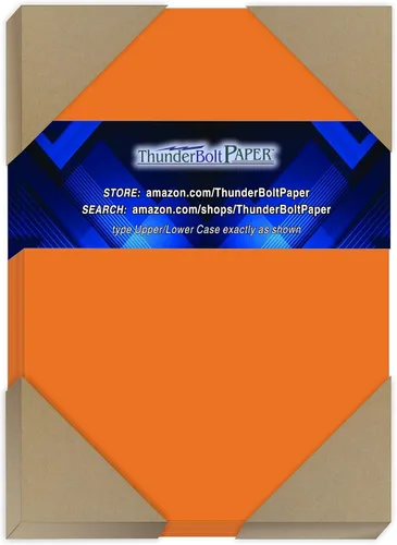 Miniatura 10 de 125 hojas de papel de portada/tarjeta de color naranja brillante – Foto de 4 x 6 pulgadas, tarjeta, tamaño del marco, cartulina ligera 65#