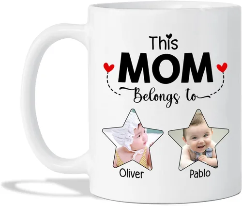 Miniatura 16 de Tazas de té personalizadas para mamá y 3 niños, tazas de café personalizadas para mamá, regalos para madre, taza madre personalizada con nombres
