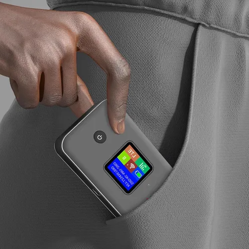 Miniatura 4 de 4G LTE Mobile WiFi Hotspot Enrutador portátil con ranura para tarjeta SIM 300Mbps 2.4G 5.8G Pantalla LCD de doble banda para viajes Camping Negocios