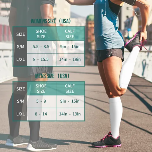 Miniatura 33 de Paquete de 3 pares de calcetines de compresión médica para mejorar la circulación de mujeres y hombres, para correr, hacer deporte y amamantar