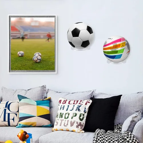 Miniatura 7 de BiJun Basketball Holder Wall Mount, Acrylic Football Display Rack, Clear Ball Storage Hanger Wall Mount, for Football, Basketball, Volleyball, Rugby