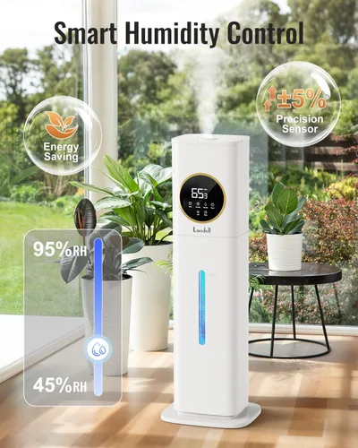 Miniatura 4 de Humidificadores para dormitorio, humidificador de 2.1 galones/8L para habitación grande con difusor de aceites esenciales, luz nocturna, 2-Blanco