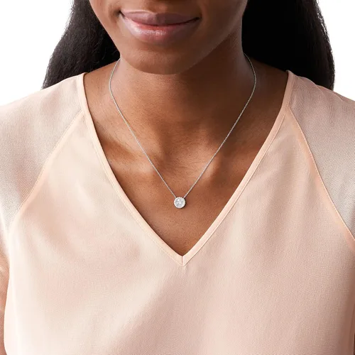 Miniatura 3 de Fossil Collar de cadena con colgante de plata de ley para mujer