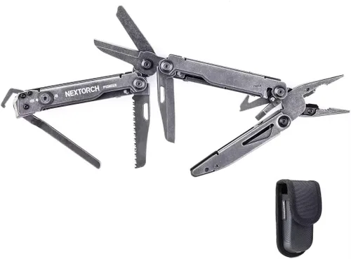 Miniatura 10 de NEXTORCH PIONEER - Multiherramientas 14 en 1 de tamaño completo, juego de multiherramientas versátil con tijeras, alicates de punta, clip