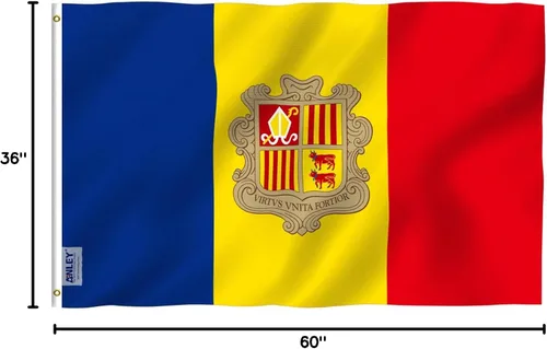 Miniatura 7 de Anley Fly Breeze Bandera de Andorra de 3x5 Pies - Color Vívido y Resistente a la Decoloración - Cabecera de Lona y Doble Costura - Banderas