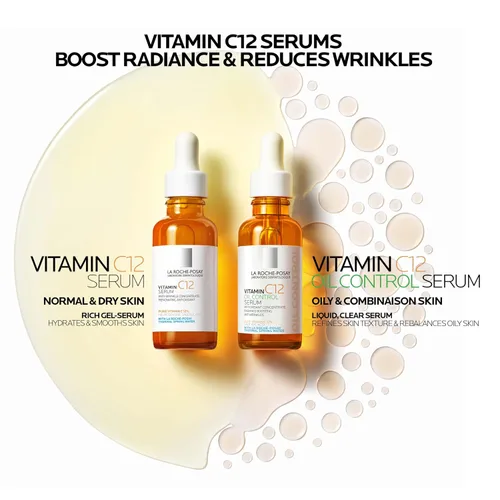Miniatura 4 de La Roche-Posay Suero puro de Vitamina C al 12% para cara con ácido hialurónico y ácido salicílico, suero facial hidratante, aumenta la luminosidad