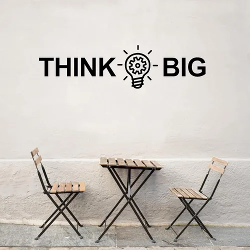 Miniatura 5 de Think Big Quote - Adhesivo de pared de vinilo para oficina y escuela, moderno, oficina, trabajo, decoración de sala de estudio, Y77 (grande, negro)