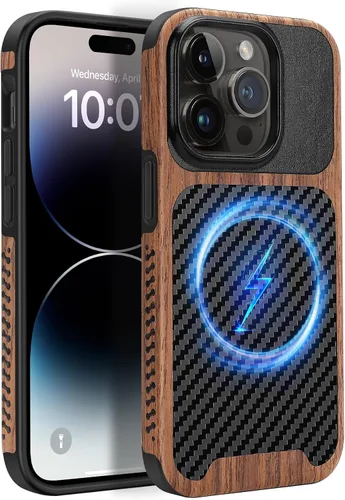 Miniatura 36 de Funda magnética ZZDZZ compatible con iPhone 14 Plus [Compatible con Magsafe] Diseño de cuero premium TPU híbrido a prueba de golpes (Negro)