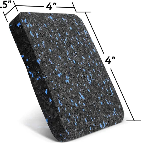 Miniatura 2 de Impresa Protectores de suelo de goma para almohadilla de caminar y almohadilla de cinta de correr, 4 x 4 x 0.5 pulgadas, paquete de 6, alfombrillas