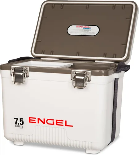 Engel UC7 7.5qt a prueba de fugas, hermético, enfriador de caja de secado y pequeña lonchera rígida para hombres y mujeres Blanco
