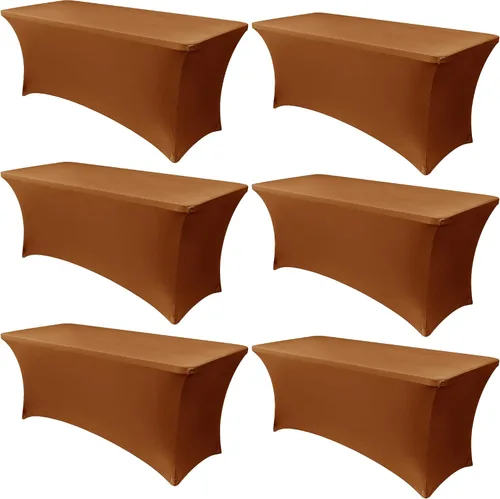 Miniatura 17 de Obstal Paquete de 6 Fundas de Mesa Elásticas de Spandex para Mesas de 6 Pies - Mantel Rectangular Universal Ajustado de 6 Pies Protector para Bodas