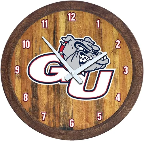Miniatura 56 de The Fan-Brand NCAA Oklahoma Sooners: Reloj de pared con parte superior de barril de imitación para decoración de bar, decoración de fiesta