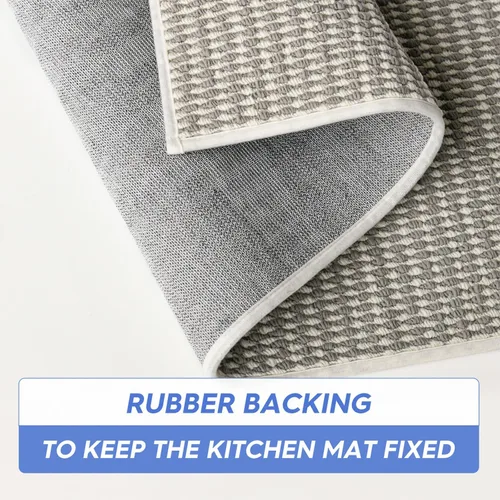 Miniatura 5 de Artoid Mode Alfombra Antideslizante Lavable a Máquina Beige y Gris, Alfombras de Cocina Suaves Absorbentes y Resistentes a las Manchas