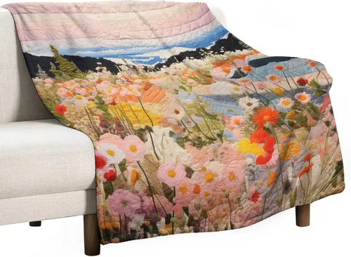 Miniatura 20 de Manta de verano con parches bohemios, vintage, bohemia, acogedora manta de franela para sofá, cama para niños y adultos, 30 x 40 pulgadas, manta