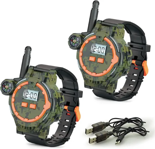 Walkie Talkie recargable para niños, radio bidireccional Walky Talky con linterna, juego para exteriores, interfono, juguete y regalos para niños y