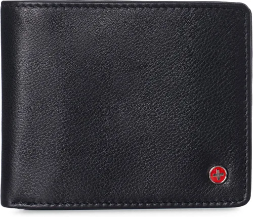 Alpine Swiss RFID Luka - Cartera de identificación con tapa para hombre capacidad plegable con sección de billetes dividida viene en una caja de