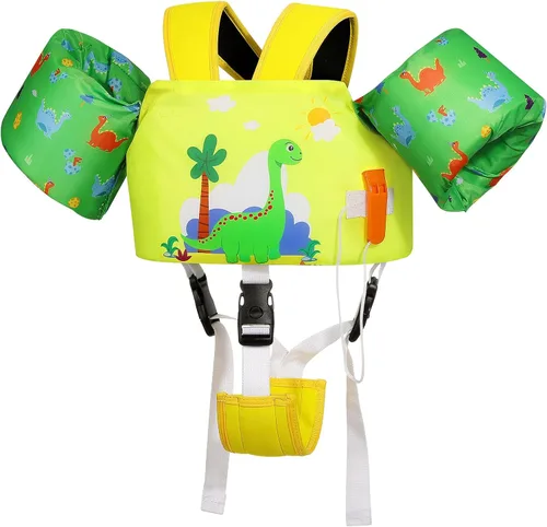 Miniatura 9 de Moko Banda de natación para niños de 20-30-50 libras, bonito chaleco de natación de dibujos animados para niños pequeños, flotadores de piscina