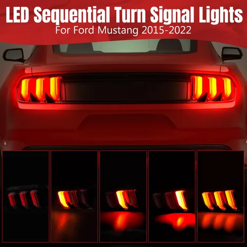 Miniatura 2 de HAKA TOUGH Luces traseras LED para accesorios Ford Mustang 2015-2023, luces traseras LED secuenciales para accesorios Ford Mustang Shelby