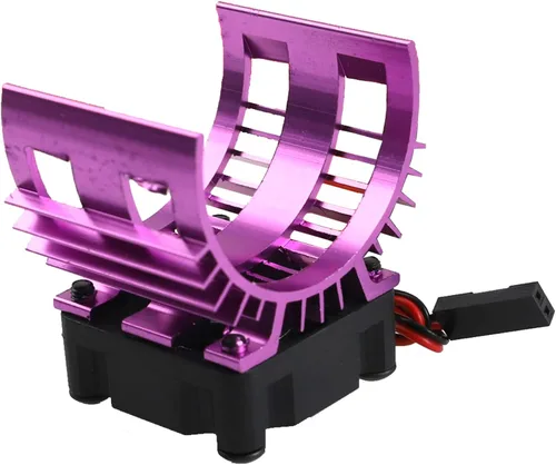 Miniatura 3 de Share Goo Disipador de calor de aleación con ventilador de enfriamiento de 5 V para 1/10 coche 540 550 3650 motor sin escobillas motor RC auto