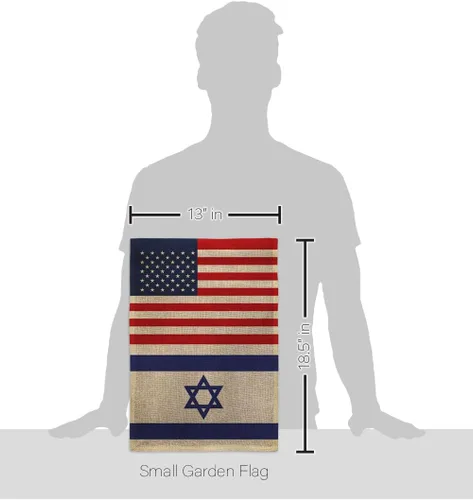 Miniatura 2 de Americana Home & Garden Bandera israelí de Israel de Estados Unidos para exteriores, paquete de pancartas para jardín, pared al aire libre, puerta