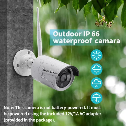 Miniatura 2 de Sistema de cámara de seguridad inalámbrica con monitor de 10.1 pulgadas, 4 cámaras HD de 3MP/2K Audio de 2 vías Vista local y remota Detección
