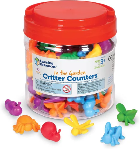 Learning Resources in The Garden Critter Counters - 72 piezas, juguetes de aprendizaje para niños a partir de 3 años, juegos de matemáticas para