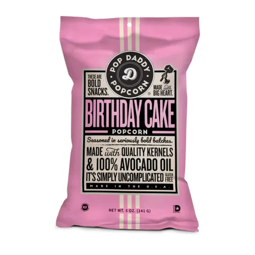 Miniatura 3 de Pop Daddy - Palomitas de maíz con sabor a pastel de cumpleaños, granos sazonados a mano, aperitivos de palomitas de maíz sin gluten, bolsas