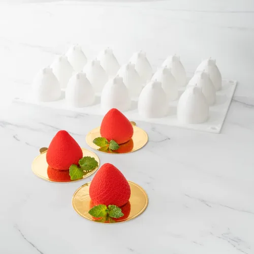 Miniatura 6 de Restaurantware - Molde de silicona para fresas de 15 cavidades, 1 molde de fresa listo para horno, flexible, congelable, blanco de silicona