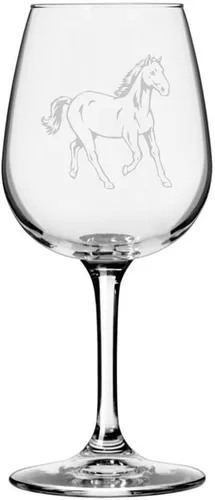 Miniatura 87 de Morgan Body Horse - Copa de vino grabada multiusos (12.75 onzas)