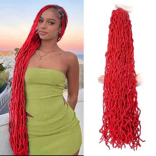 Miniatura 16 de ZRQ Extensiones de cabello sintético de ganchillo de 36 pulgadas, 3 paquetes, color negro natural, preenlazadas, largas, de diosa, sintéticas, 1b#