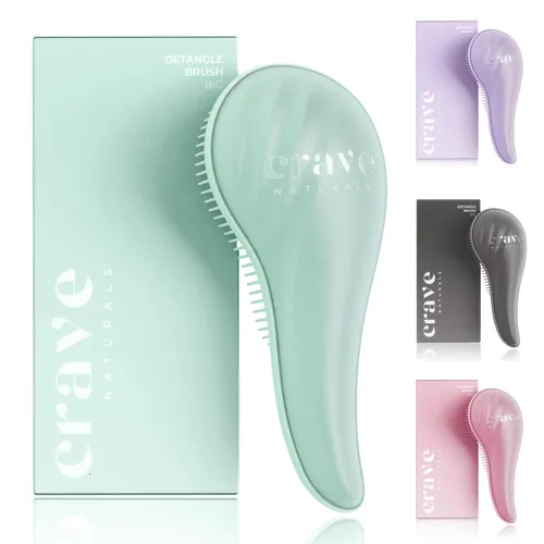 Miniatura 13 de Crave Naturals Cepillo para desenredar el cabello grande negro – Cepillo deslizante para desenredar el cabello para mujeres, niños y bebés – Cuidado