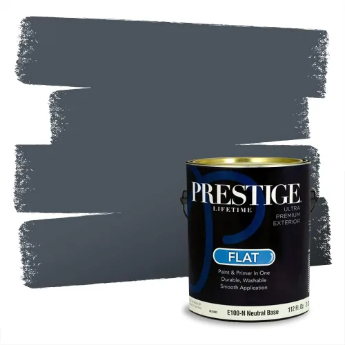 Miniatura 543 de Pintura Exterior + imprimación PRESTIGE, todo-en-uno, 1 galón, acabado mate, color comparable al Valspar* Royal Gray* VS151-Gris real