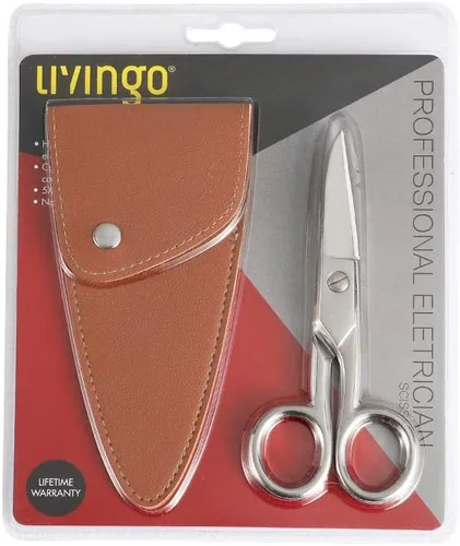 Miniatura 7 de LIVINGO Tijeras Eléctricas Resistentes de 5-1/5 Pulgadas, Tijeras Eléctricas Profesionales de Acero Inoxidable Forjado con Encajes para Despegado